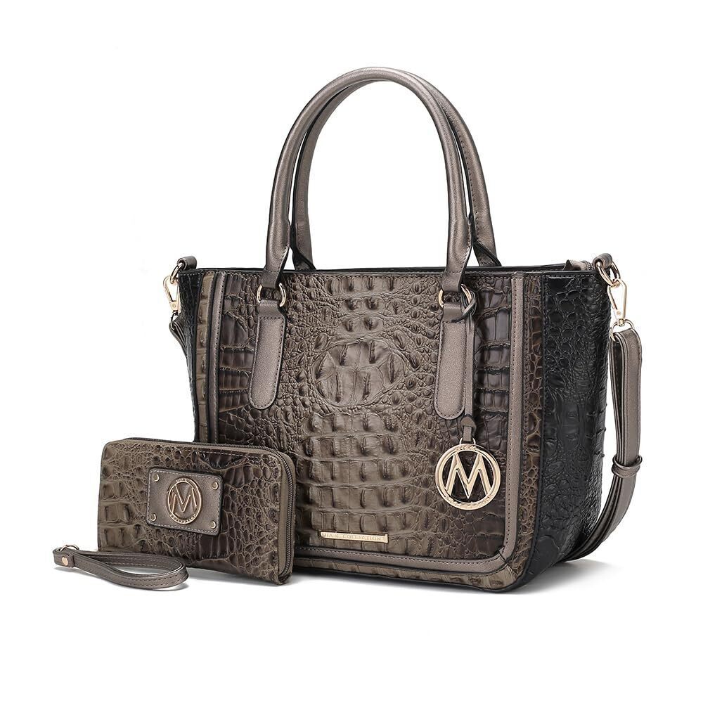 9776 Satchel Bag ’s,Crocodile Embossed Vegan leather Crossbody Tote Handbag